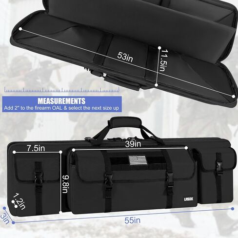 36" Double Rifle Case Soft Gun Bag Tactical Backpack, Black in Saudi Arabia