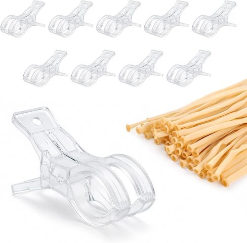 10 Pack Balloon Arch Clips with 100 Pcs Long Balloons, 5.91 Inch Transparent Plastic Spring Clamps, Heavy Duty Backdrop Clamps for Party Decoration, Crafts And Photo Studios in Saudi Arabia