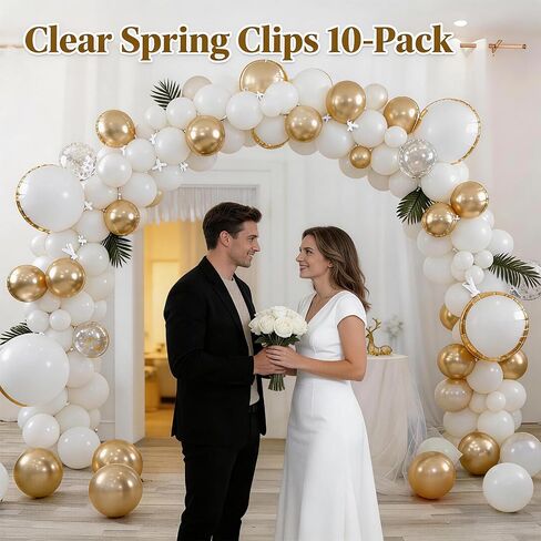 30 Pack Balloon Clips, Rings - Balloon Arch Supplies with 10 Spring Clamps for Balloon Arch and 20 Connectors for Birthday Decorations, Party Crafts, and Photography Studios in Saudi Arabia