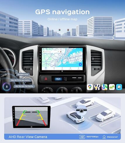Car Radio Stereo for Toyota Tacoma 2005-2015, 9" Touch Screen Head Unit with Android 13/CarPlay/Android Auto/2+64G /GPS Navigation/Bluetooth/FM/RDS Radio/HD Backup Camera in Saudi Arabia