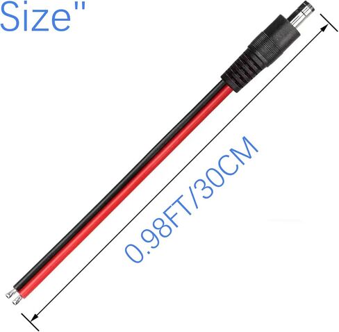 DC Power Pigtails Cable 11.8inch, [14AWG, 12V] DC 5.5MM x 2.1MM Male Plug to Bare Wire Open End Power Wire Supply Repair Cable for LED Strip Light, CCTV, Speaker, DIY Power Supply 2 Pack in Saudi Arabia