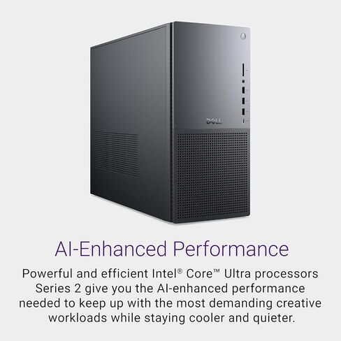 Dell Tower Plus EBT2250 Desktop Computer - Series 2 Intel Core Ultra 7 265 20-Core CPU up to 5.3 GHz, 64GB DDR5 RAM, 512GB NVMe SSD, NVIDIA GeForce RTX 4060 Ti 8GB GDDR6, Windows 11 Pro, Graphite in Kuwait