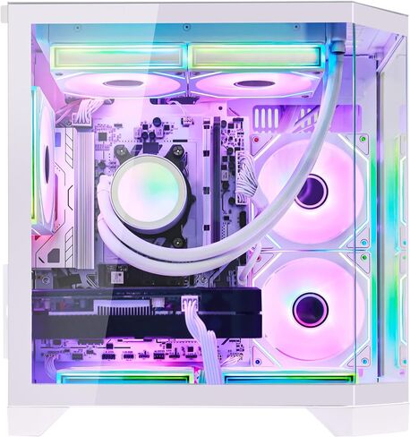 Ocean of Stars AI Gaming PC Desktop - Geforce RTX 5070 12GB - AMD Ryzen 7 9700X -32GB DDR5 RAM- 1TB PCIe +2TB SATA SSD- 850W PSU- Windows 11 -RGB Lights with Software Control - White in Saudi Arabia
