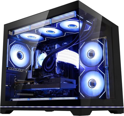 Superview Prebuilt AI Gaming PC Desktop Computer, AMD Ryzen 7 9700X 8-Core 3.9GHz, RTX 5060 Ti 8GB,16GB DDR5 RAM,1TB PCIe SSD, 850W PSU,Win 11, ARGB APP Controlled Fans, Black in Saudi Arabia