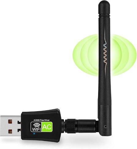 USB WiFi Adapter for Destop PC/Laptop, NETVIP AC600 Dual Band 5GHz/2.4GHz WiFi Dongle with 5dBi Antenna, 802.11ac Wireless Network Card for Windows, CD-Free and Plug & Play in Saudi Arabia