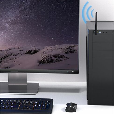 USB WiFi Adapter for Destop PC/Laptop, NETVIP AC600 Dual Band 5GHz/2.4GHz WiFi Dongle with 5dBi Antenna, 802.11ac Wireless Network Card for Windows, CD-Free and Plug & Play in Saudi Arabia