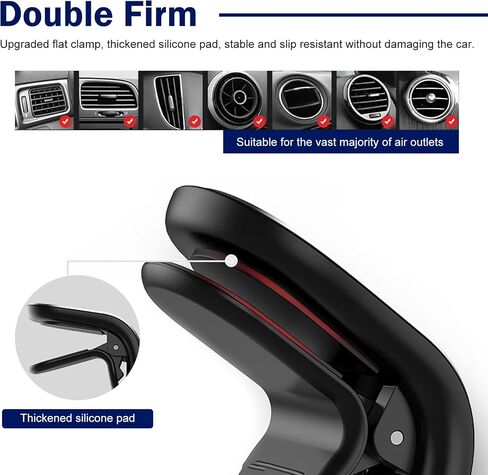 2 PCS Mobile Phone Navigation Magnetic Bracket, L Type 360 Degrees Rotatable Air Vent Phone Mount, Clip-on Strong Adsorption Car Phone Mount, Universal for Most Cars, Trucks, SUVs (Black) in Saudi Arabia