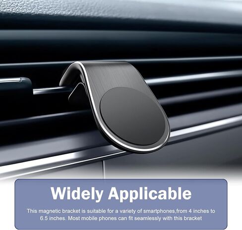 2 PCS Mobile Phone Navigation Magnetic Bracket, L Type 360 Degrees Rotatable Air Vent Phone Mount, Clip-on Strong Adsorption Car Phone Mount, Universal for Most Cars, Trucks, SUVs (Black) in Saudi Arabia