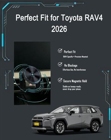 for Toyota RAV4 Phone Mount 2026 Magnetic Fast Wireless Charging in Saudi Arabia