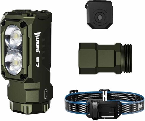 WUBEN E7 1800 Lumen Rechargeable Mini Flashlight with Magnet +Battery Extension Tube+Adjustable Headlamp Bracket+Control Sensor in Kuwait