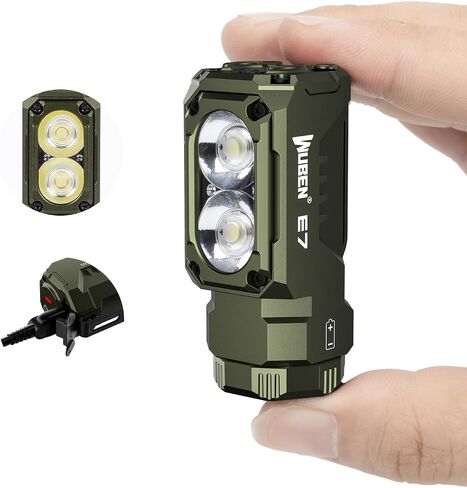 WUBEN E7 1800 Lumen Rechargeable Mini Flashlight with Magnet +Battery Extension Tube+Adjustable Headlamp Bracket+Control Sensor in Kuwait