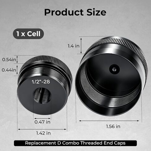 1/2"-28 Aluminum End Cap for Maglite D Cell Flashlight in Kuwait