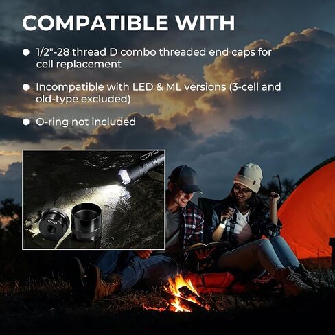 1/2"-28 Aluminum End Cap for Maglite D Cell Flashlight in Kuwait