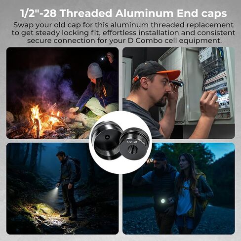 1/2"-28 Aluminum End Cap for Maglite D Cell Flashlight in Kuwait