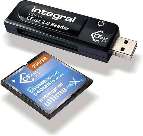 Integral Cfast 2.0 Super Speed USB 3.0 Memory Card Reader Adapter - Plug & Play, Lightning Fast File Access and Designed for 4K Videos, raw Image transfers & Post Production Processing in Kuwait