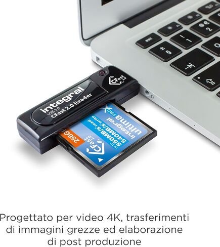 Integral Cfast 2.0 Super Speed USB 3.0 Memory Card Reader Adapter - Plug & Play, Lightning Fast File Access and Designed for 4K Videos, raw Image transfers & Post Production Processing in Kuwait