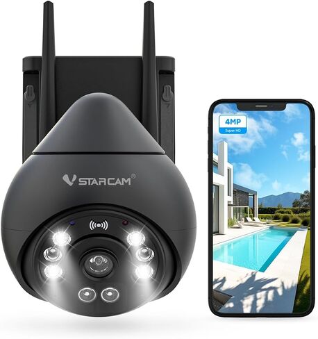 VSTARCAM Indoor Security Camera with Smoke Detection, 2K UHD Smoke Detector Camera, Motion Detection, Auto Tracking, Color Night Vision, 2-Way Audio, Cloud & SD Card Storage(up to 256GB) in Saudi Arabia
