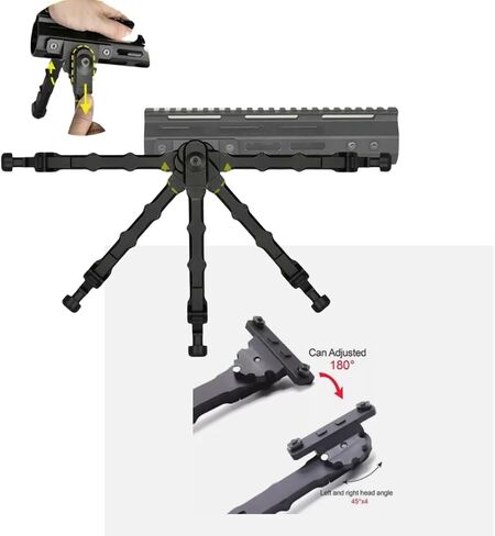 7.5-9 Inch Adjustable Rifle Bipod for M-LOK Rail – Tactical Aluminum Bipod for Hunting, Shooting & Range Use – Lightweight, Stable & Easy Install in Kuwait
