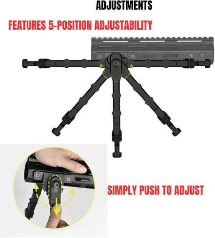 7.5-9 Inch Adjustable Rifle Bipod for M-LOK Rail – Tactical Aluminum Bipod for Hunting, Shooting & Range Use – Lightweight, Stable & Easy Install in Kuwait