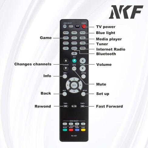 RC-1227 Remote Control for Denon AV Receiver Remote Replacement AVR-X1500H AVR-X1600H AVR-X1700H AVR-S750H AVR-S740H AVR-X2100W AVR-X2600H AVR-S920W AVR-S950H AVR-X3600H AVR-X5200W in Saudi Arabia