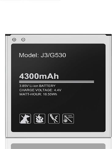 (بطارية مطورة بقدرة 4300 مللي أمبير في الساعة لهاتف Galaxy J3، أسود in Kuwait