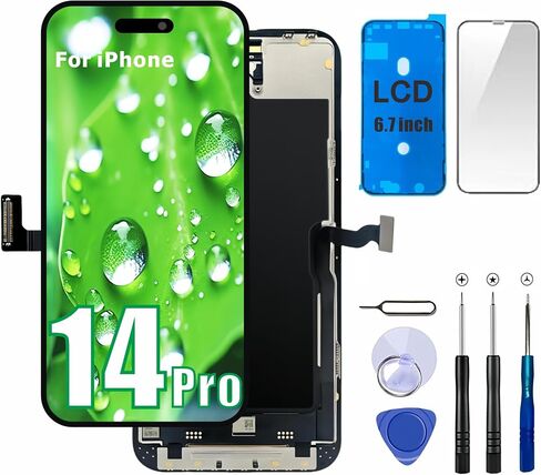 ZTR for iPhone 14 Pro Screen Replacement 6.1'', 14 Pro LCD Display and Touch Digitizer Full Assembly with Repair Tool Kits Waterproof Tape, Screen Protector (for Model A2890/A2650/A2889/A2892) in Kuwait