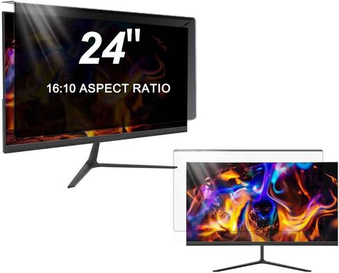 2 Pack 24 inch 16:10 Hanging Computer Privacy Screen Protector, Monitor Privacy Filter for 24" Desktop Display, Removable Anti Spy Anti Glare Blue Light Screen Shield for Office Workstation in Kuwait