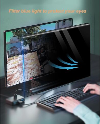 2 Pack 19 inch (16:10) Computer Monitor Privacy Screen Filter, Hanging Anti Spy Screen Protector for Office Desktop Monitor, Removable Anti Glare Blue Light Privacy Shield for Business, Finance, HR in Kuwait