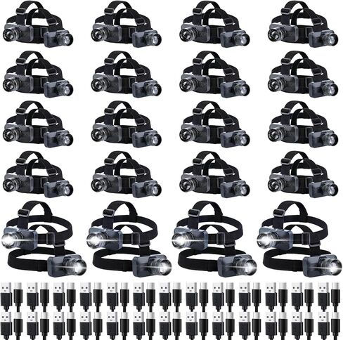 KunHe 2 Pack 333LM Aluminum Alloy Headlamp 1800mAh Rechargeable Headlamp with Zoomable 150M Long Beam IP65 Waterproof 3 Modes High Low Strobe for Outdoor Camping Construction Work Emergency in Saudi Arabia