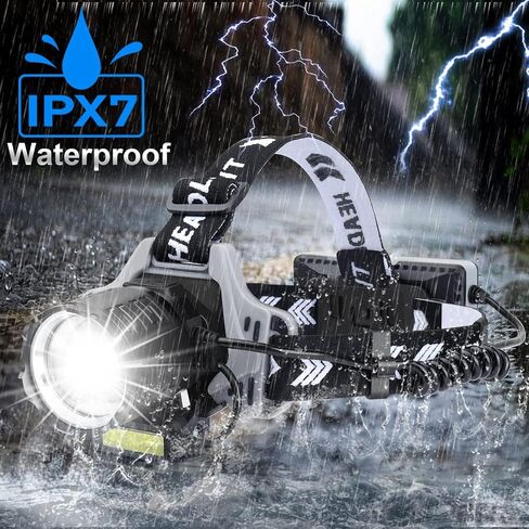 Bud K Rechargeable LED Headlamp, 2000 Lumens Super Bright Headlamp Flashlight with Motion Sensor, 15 Modes, 135°Adjustable, IPX7 Waterproof Head Lamp for Camping, Running, Climbing, Hiking in Kuwait