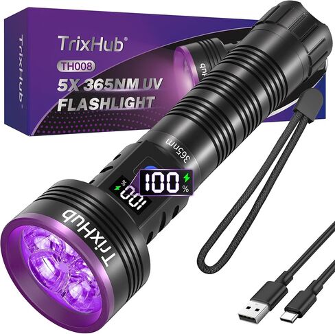TrixHub 365nm 5xLED Blacklight UV مصباح يدوي قوي قابل لإعادة الشحن بالأشعة فوق البنفسجية in Saudi Arabia