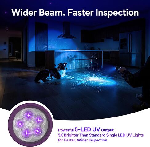 TrixHub 365nm 5xLED Blacklight UV مصباح يدوي قوي قابل لإعادة الشحن بالأشعة فوق البنفسجية in Saudi Arabia
