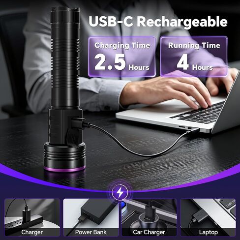TrixHub 365nm 5xLED Blacklight UV مصباح يدوي قوي قابل لإعادة الشحن بالأشعة فوق البنفسجية in Saudi Arabia