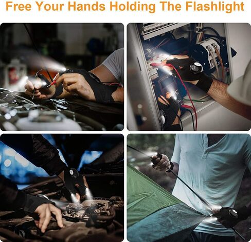 LED Flashlight Gloves, Gifts for Men Dad Him Husband Boyfriend, Cool Gadgets Hands-Free Finger Lights Gloves for Repairing Fishing Camping, Birthday Christmas Father’s Day Gifts in Kuwait