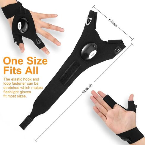 LED Flashlight Gloves, Gifts for Men Dad Him Husband Boyfriend, Cool Gadgets Hands-Free Finger Lights Gloves for Repairing Fishing Camping, Birthday Christmas Father’s Day Gifts in Kuwait