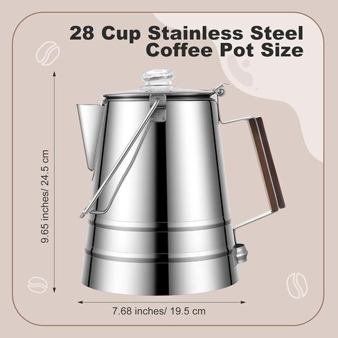 304 Stainless Steel Percolator Camping Coffee Pot, 28 Cup in Kuwait