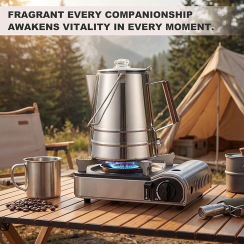 304 Stainless Steel Percolator Camping Coffee Pot, 28 Cup in Kuwait