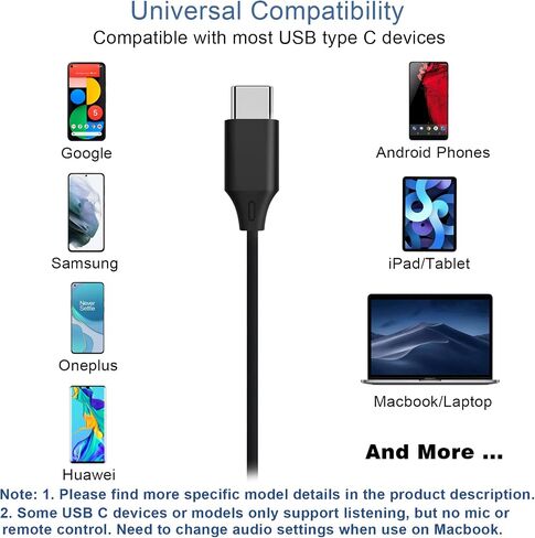سماعات أذن سلكية USB C لأجهزة iPhone 15 16 17 Air وiPad وSamsung وGoogle in Kuwait