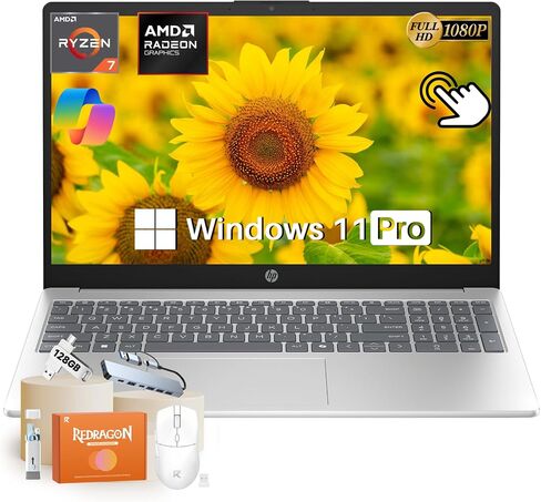 HP 15.6 Touchscreen Laptop, AMD Ryzen 7 7730U, 16GB DDR4 RAM, 512GB SSD in Saudi Arabia