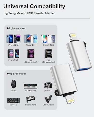 iPhone OTG Adapter, USB 3.0 Female to Lightning Male Adapter OTG Dongle in Kuwait