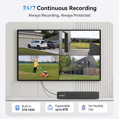 4K Wired Security Camera System Outdoor, 4PCS 8MP PTZ Camera,3TB HDD in Saudi Arabia