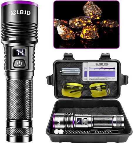 365nm UV Blacklight Rechargeable Flashlight with Filter for Pet Urine in Saudi Arabia