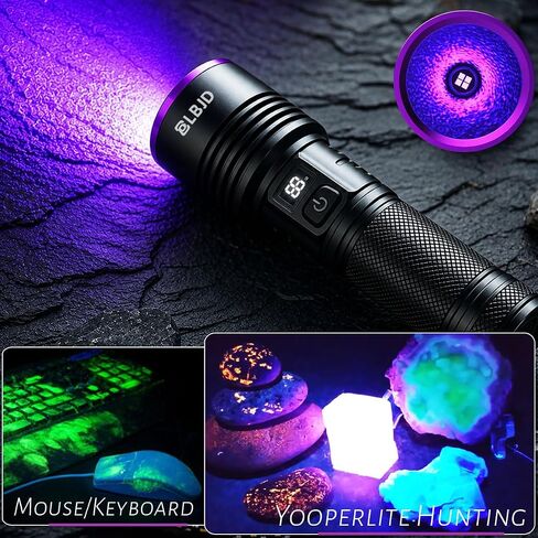 365nm UV Blacklight Rechargeable Flashlight with Filter for Pet Urine in Saudi Arabia