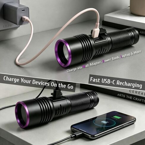 365nm UV Blacklight Rechargeable Flashlight with Filter for Pet Urine in Saudi Arabia