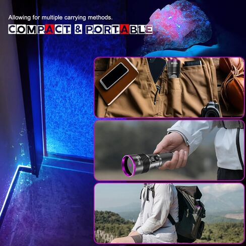 365nm UV Blacklight Rechargeable Flashlight with Filter for Pet Urine in Saudi Arabia
