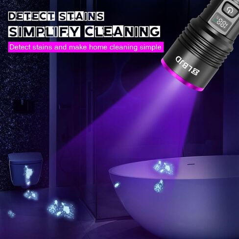 365nm UV Blacklight Rechargeable Flashlight with Filter for Pet Urine in Saudi Arabia