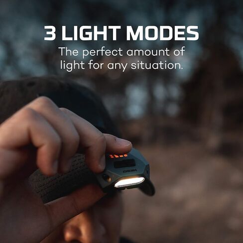 NEBO Einstein Rechargeable Cap Light | 50 Lumens, 3 Light Modes, 90 Degree Adjustable Tilt, Compact & Portable, Hands-Free Wave Activated LED Light, Includes Micro-USB Charging Cable. in Kuwait