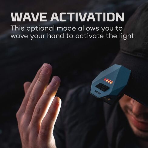 NEBO Einstein Rechargeable Cap Light | 50 Lumens, 3 Light Modes, 90 Degree Adjustable Tilt, Compact & Portable, Hands-Free Wave Activated LED Light, Includes Micro-USB Charging Cable. in Kuwait