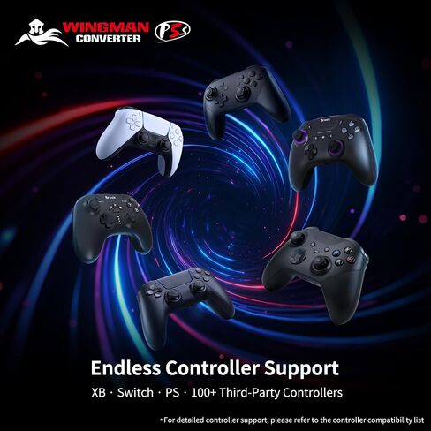 Brook Wingman P5s - P5 P4 NS2 NS PC Controller Converter with Wireless and Wired Support Vibration Six-Axis Motion Turbo Macro Remap via Converter Center Software in Kuwait