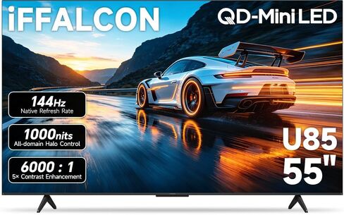 iFFALCON 65" 4K MiniLED Smart TV | PS5 & Xbox Ready, 4X HDMI 2.1 | Hotel, Home & Office Use | 144Hz VRR 288Hz, Dolby Vision Gaming, Dolby Atmos, IMAX Enhanced, Google TV, Alexa | 65U85 in Kuwait